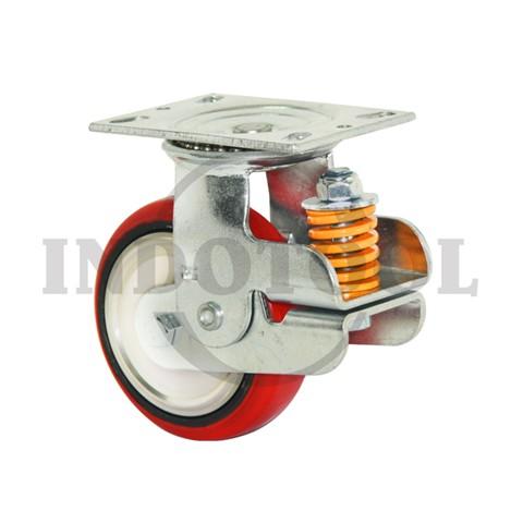 SHOCK ABSORBER PU CASTER SWIVEL 4" ( 100X50mm ) , 250Kg / RODA TROLI PUTAR ROHA