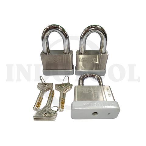 3 PCS ANTI-CUT PADLOCK, KEY ALIKE 60mm / GEMBOK ANTI MALING 3 PCS AMERICAN TOOL