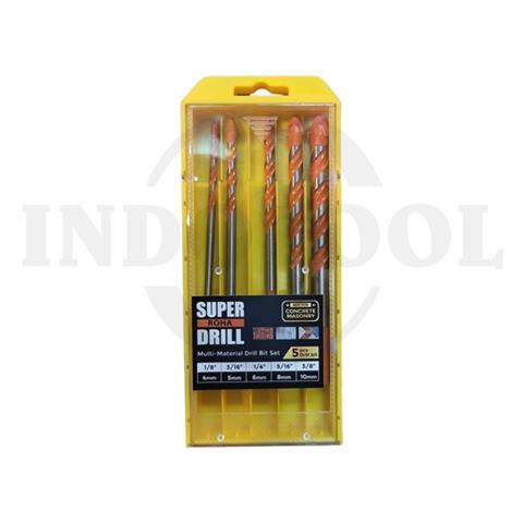 5 PCS MASONRY SUPER DRILL BIT SET 4 , 5 , 6, 8 & 10mm / 5 PCS MASONRY SUPER DRILL BIT SET ROHA