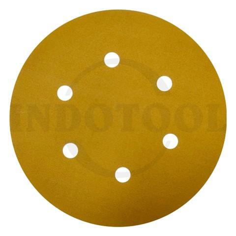 VELCRO ABRASIVE DISC (6 HOLES) 6", GRIT 400 / AMPLAS BULAT VELCRO (6 LUBANG) LANGSOL