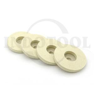 POLISHING WOOL WHEEL PAD, WHITE 4” x 10 mm,13.000 RPM / POLISHING WOOL WHEEL PAD, WHITE ROHA