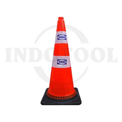 TRAFFIC CONE (BLACK BASE) 75 cm / KERUCUT LALU LINTAS / KERUCUT PEMBATAS JALAN MORRIS