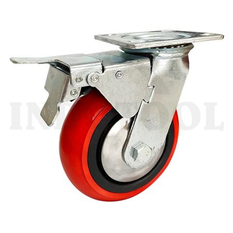 PVC CASTER HEAVY DUTY, DBL BRAKE 8" (100x50mm), 200kg / RODA TROLI PVC - REM ROHA