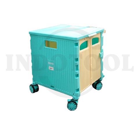 FOLDABLE SHOPPING CART WITH LID 420 x 360 x90mm / TROLI BELANJA ROHA