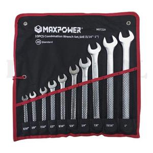 10 PCS COMBINATION WRENCH SET INCH 5/16" - 1" / 10 PCS KUNCI RING PASS SET INCHI MAXPOWER