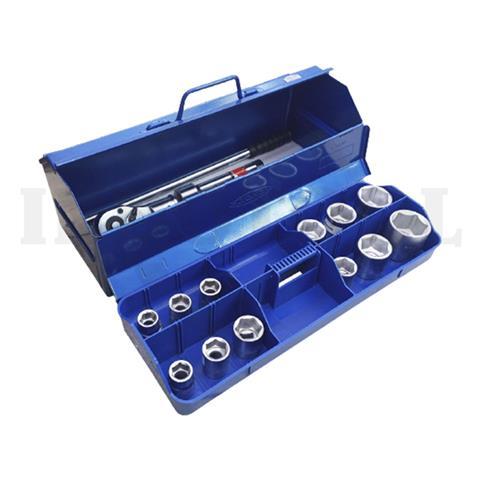 17 PCS 3/4" DR SOCKET 6PT SATIN TOOL SET MK-016, 530 x 200 x 190mm / KUNCI SOKET SET MAXPOWER