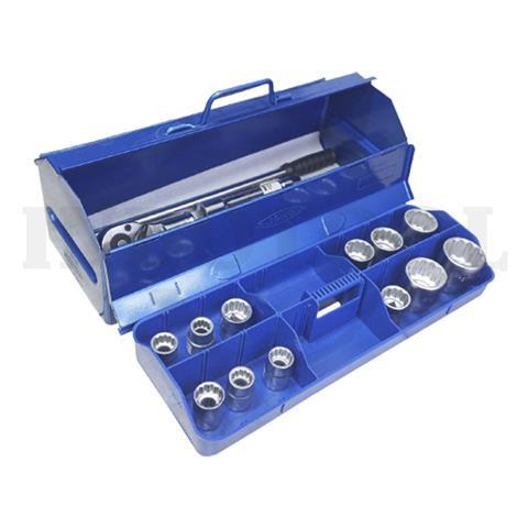 17 PCS 3/4" DR SOCKET 12PT SATIN TOOL SET MK-017, 530 x 200 x 190mm / KUNCI SOKET SET MAXPOWER