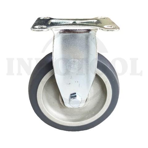 MEDIUM DUTY TPR CASTER, FIXED 4" (100x30mm), 90kg / RODA TROLI KARET, MATI ROHA