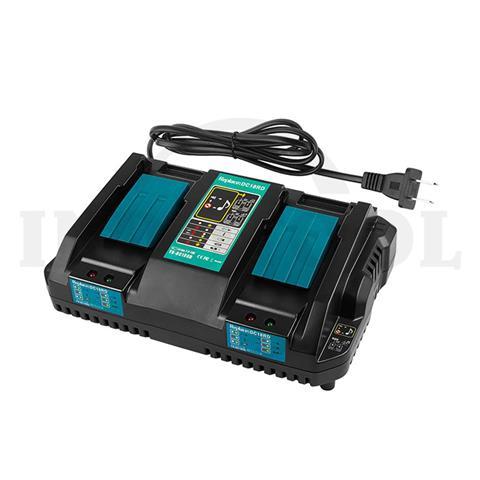 CHARGER FOR CORDLESS TOOLS, 2 PORT FAST CHARGING DC18RD, 18V / CHARGER UNTUK MESIN BOR TANPA KABEL, 2 PORT FAST CHARGING MAKITA