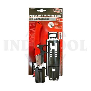 PRO CABLE STRIPPING KNIFE WITH METAL GUIDE SHOE 6-4/5" / PISAU KUPAS KABEL MAXPRO