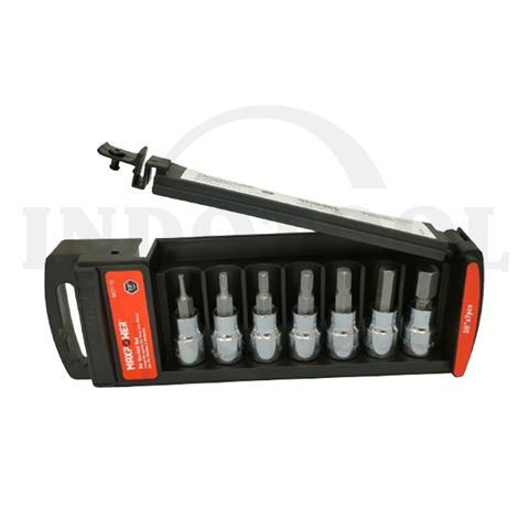 7 PCS, 3/8" DR. BIT SOCKET HEXAGON WRENCH SET H3 - H10 / 7 PCS MATA SOCK HEXAGON SET 3/8" MAXPOWER