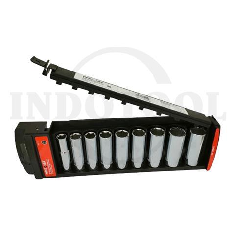9 PCS, 3/8" DR. DEEP SOCKET WRENCH SET, 6PT 10 - 19mm / 9 PCS MATA SOCK HEXAGON SET 3/8" MAXPOWER