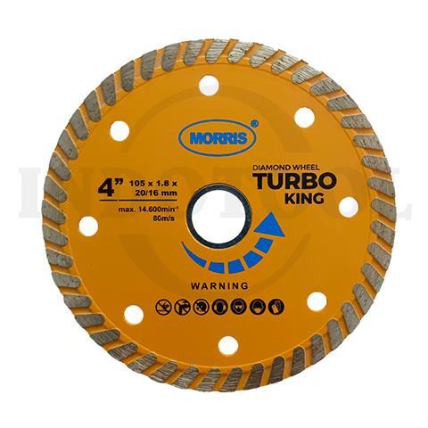 DIAMOND WHEEL, TURBO KING 4", 105x1.8x10x20/16mm / MATA GERINDA BETON BATU MANGKOK MORRIS