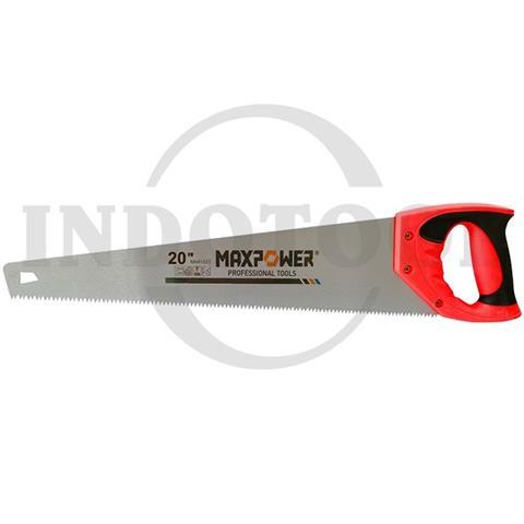 HAND SAW TPR HANDLE TWO TEETH 20" / GERGAJI TANGAN GAGANG TPR 2 MATA MAXPOWER