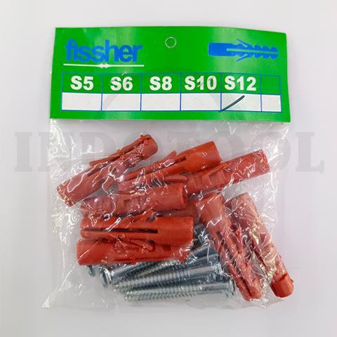10 PCS SKRUP + FISCHER S12 / 10 PCS MUR BAUT FISSHER