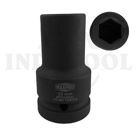 DEEP SOCKET 1" IMPACT, 6PT 22mm / MATA SOCK DEEP IMPACT,6PT MAXPRO