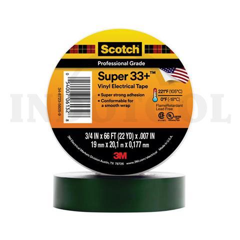VINYL ELECTRICAL TAPE SCOTCH SUPER 33+ , HIJAU 19mmx20.1mx0.177mm / SCOTCH SUPER 33+ VINYL ELECTRICAL TAPE, HIJAU 3M