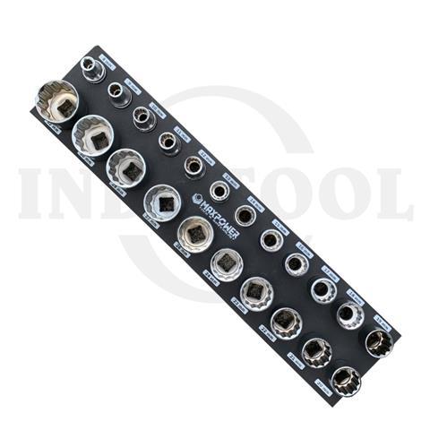 22 PCS SOCKET 1/2" DRIVE 12PT TOOL TRAY 8-32mm / 22 PCS MATA SOK SET DRIVE 1/2" 12PT MAXPOWER