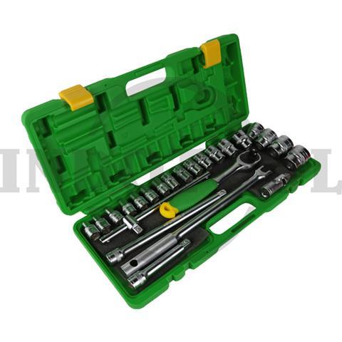 24 PCS 1/2" SOCKET WRENCH SET, 12 PT (PLASTIC CASE) 8-32mm / 24 PCS KUNCI SOK 6 PT SET TEKIRO