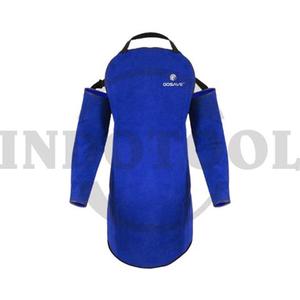 APRON LAS, BLUE (BODY + HAND) / APRON SAFETY DADA LENGAN KULIT UNTUK LAS STAHLWERK