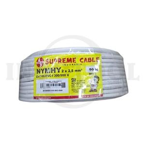 50 M KABEL LISTRIK NYMHY, PUTIH 2 x 2.5mm2 / KABEL LISTRIK TEMBAGA NYM 50 METER SUPREME